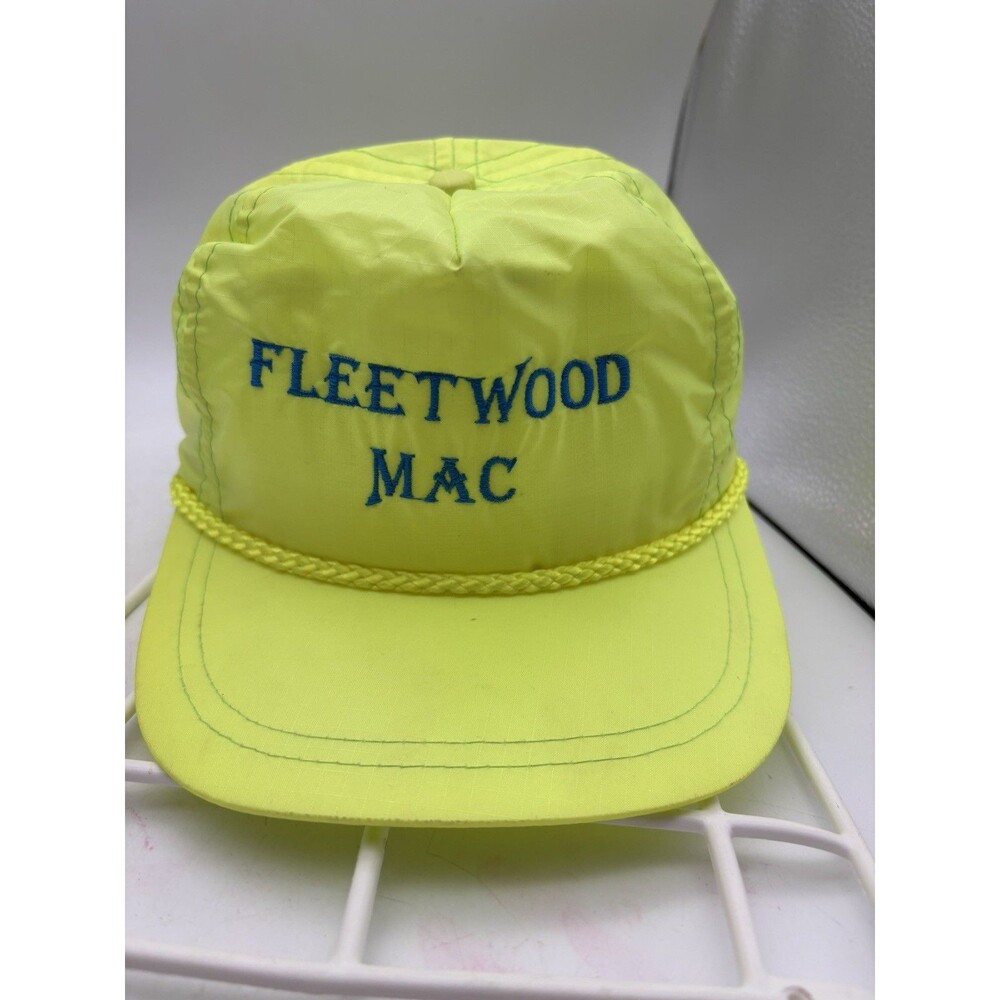 Vintage Fleetwood Mac Neon Yellow Rope Snapback Hat Designer Award Cap